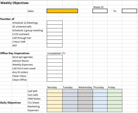 Work checklist