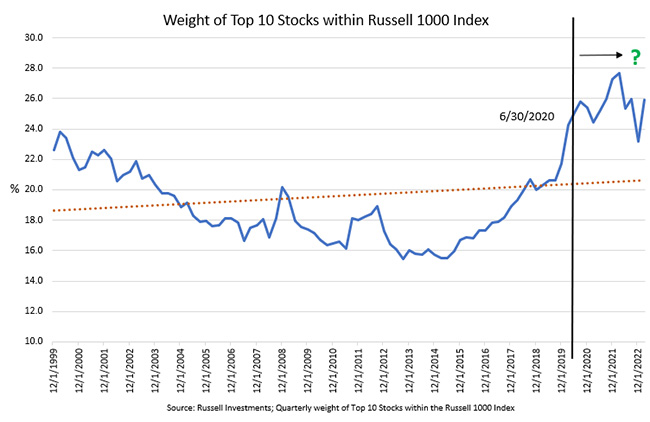 Weight Top 10 Stocks R1000