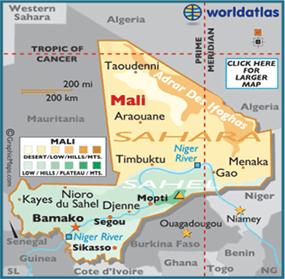 map of Mali