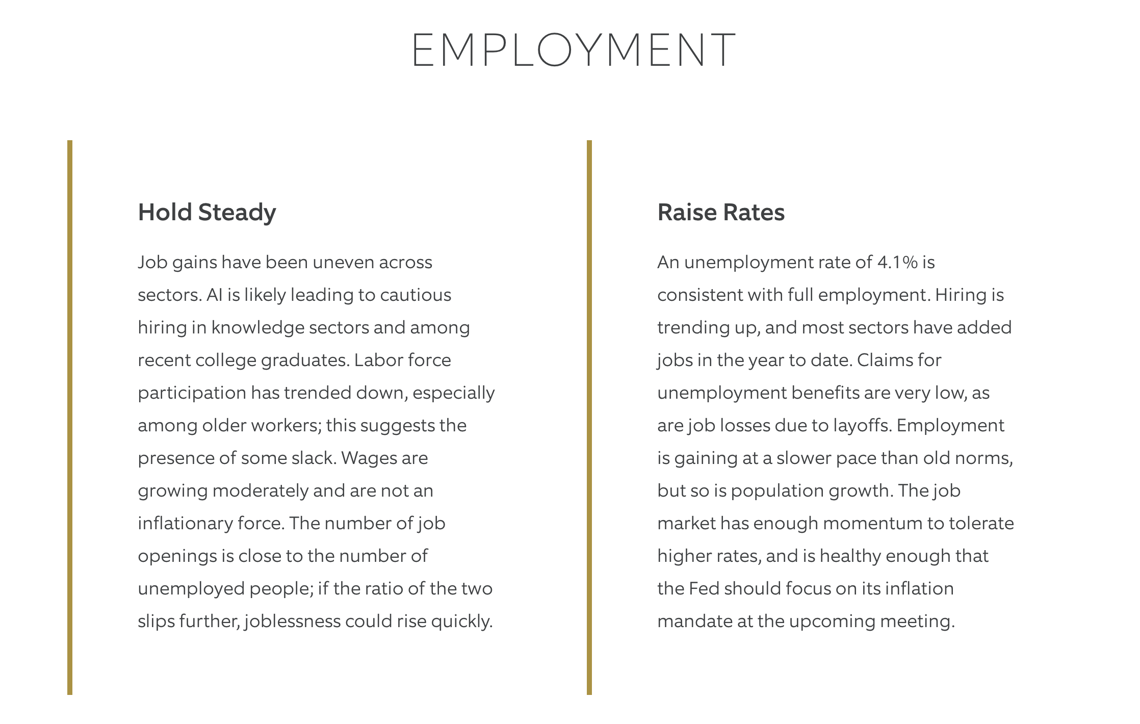 employment