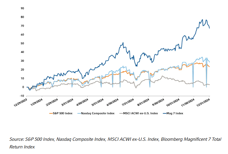 Equity returns in 2024 by index