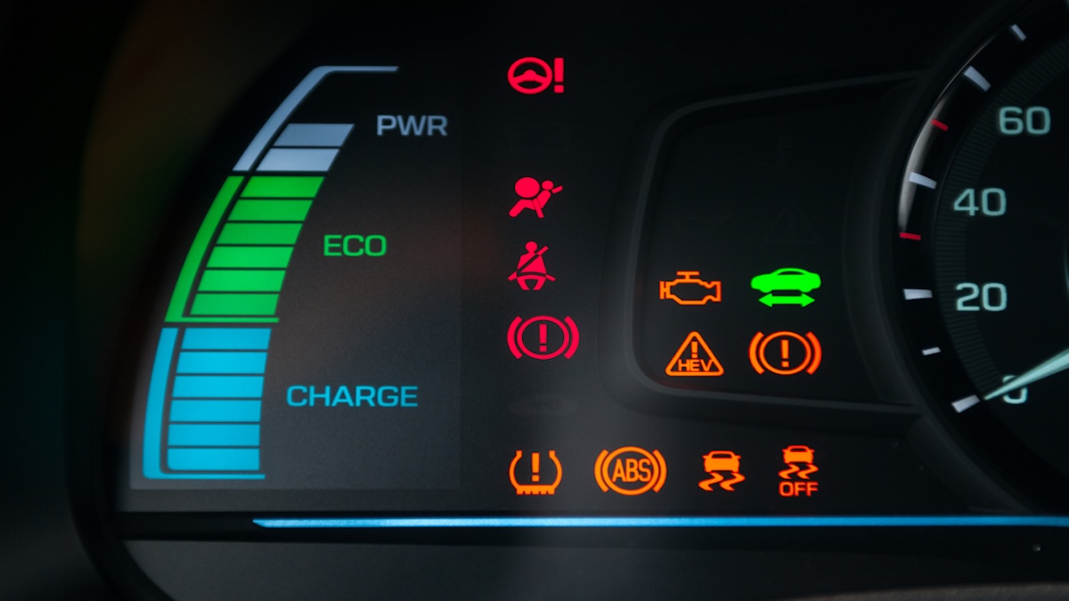 warning lights on