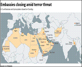 embassies, closed, sunday, middle east